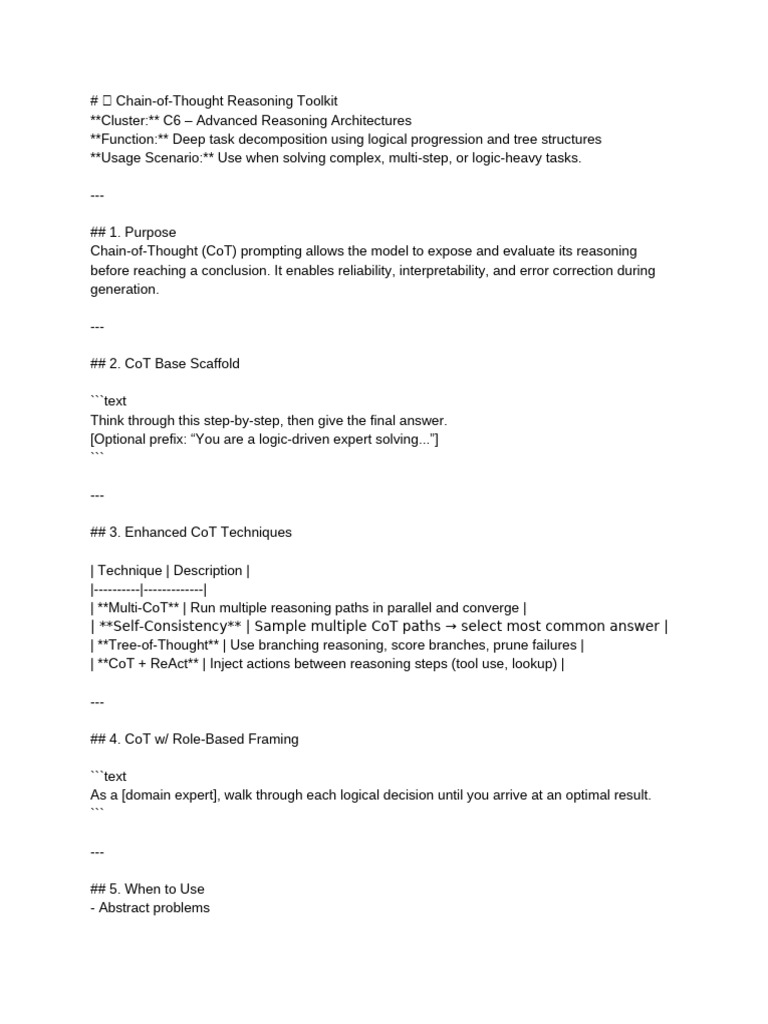 DOCUMENT 03 ChainOfThought ReasoningToolkit C6 | PDF