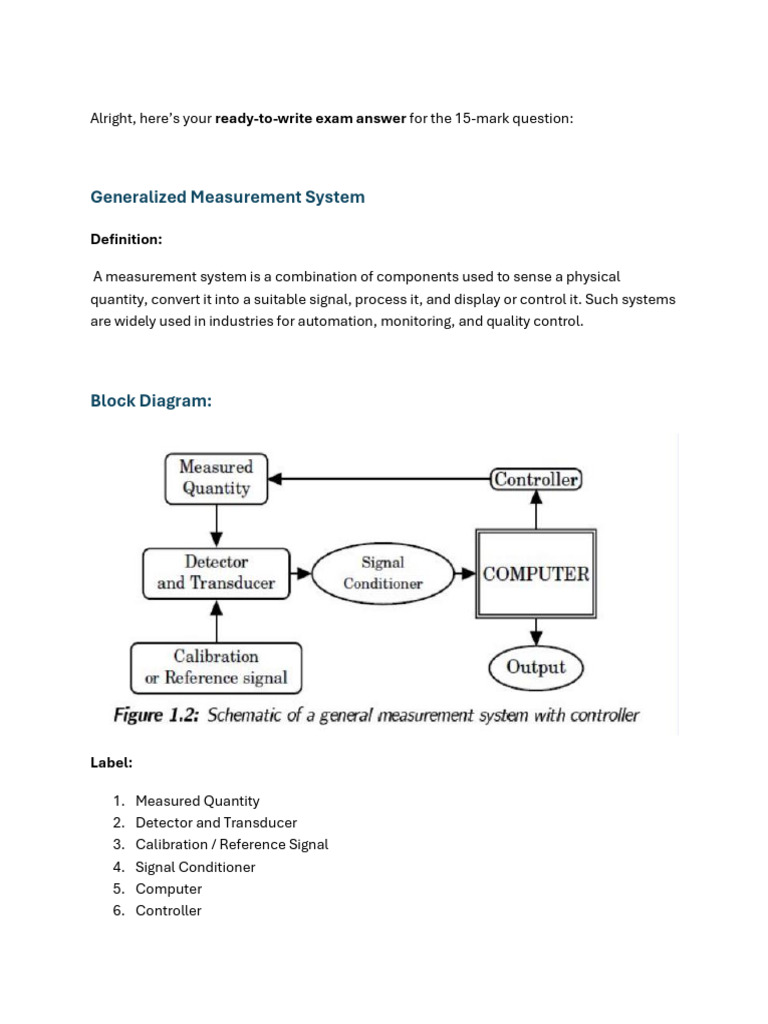 Generalized Measurement System Overview | PDF