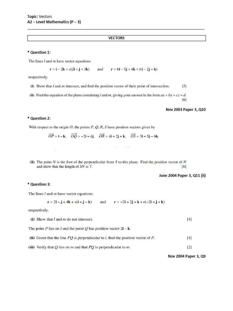 Vectors | PDF