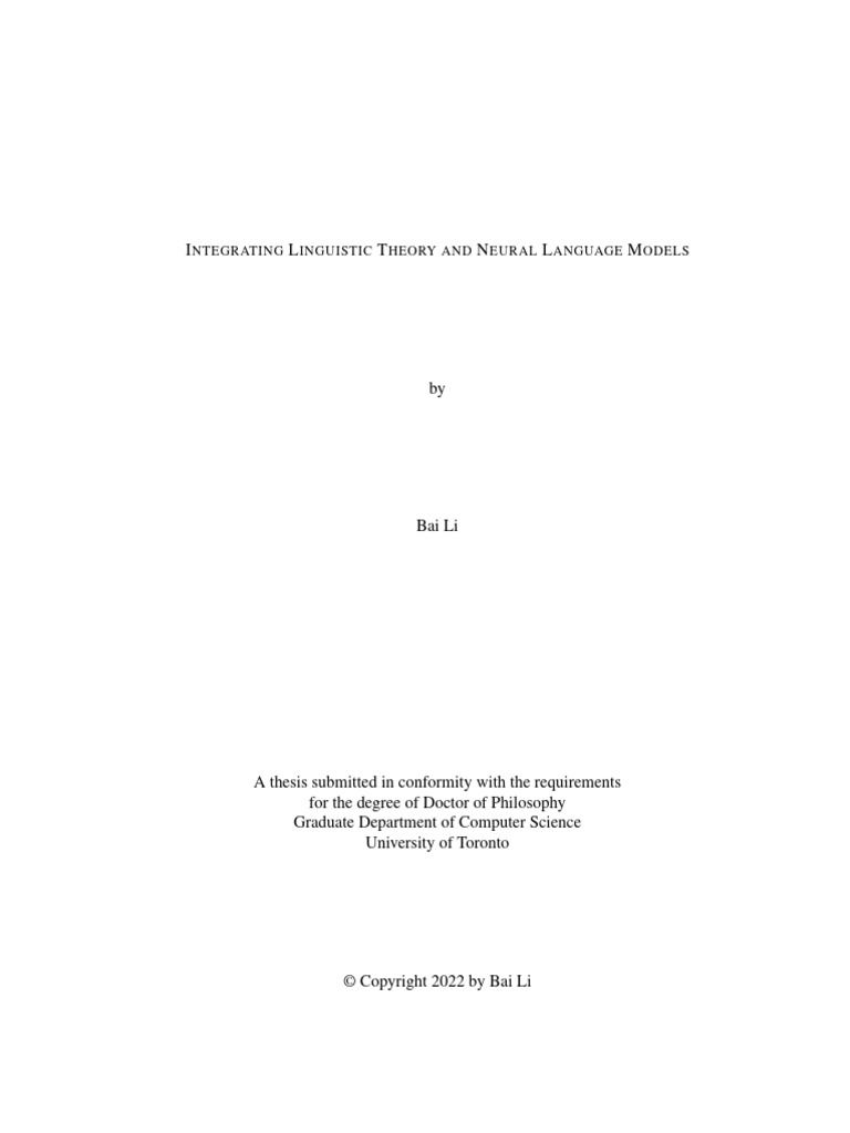 Linguistic Theory in Neural Models | PDF | Linguistics | Theory