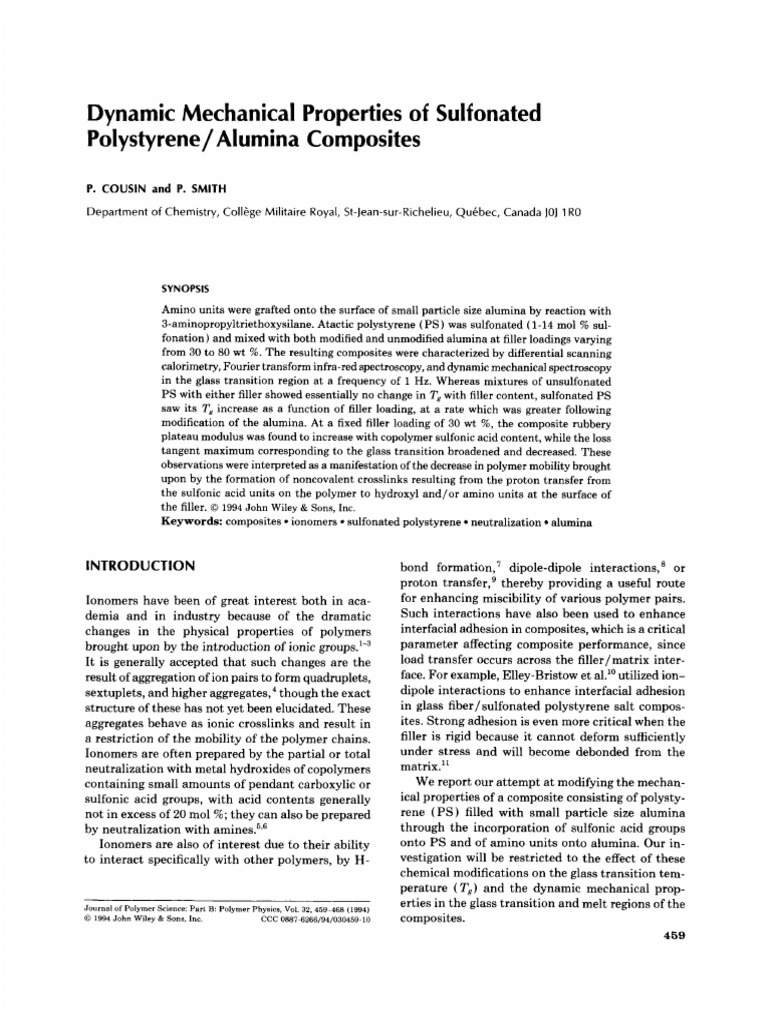 Dynamic Mechanical Properties of Sulfona | PDF | Polymers | Composite ...