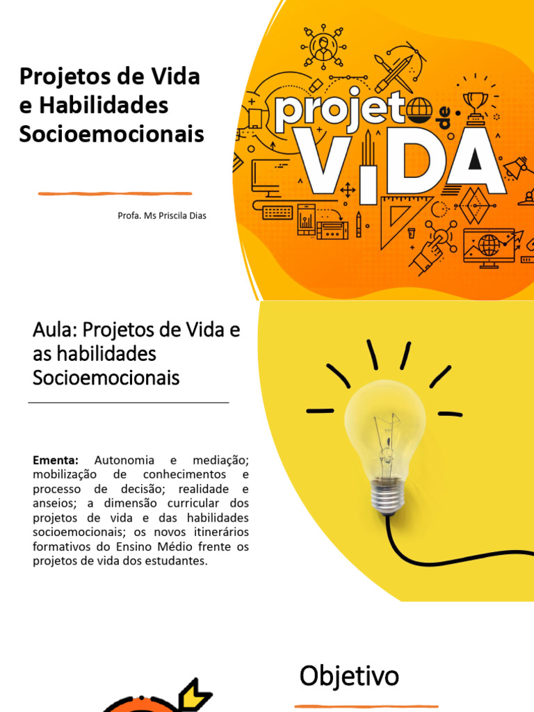 Projetos de Vida e Habilidades Socioemocionais | PDF | Aprendizado ...