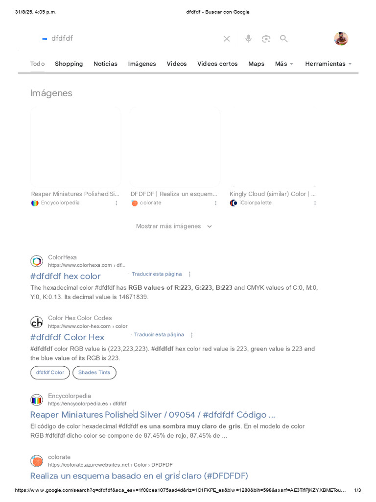 Información sobre el color #dfdfdf | PDF | Color | Modelo de color Rgb