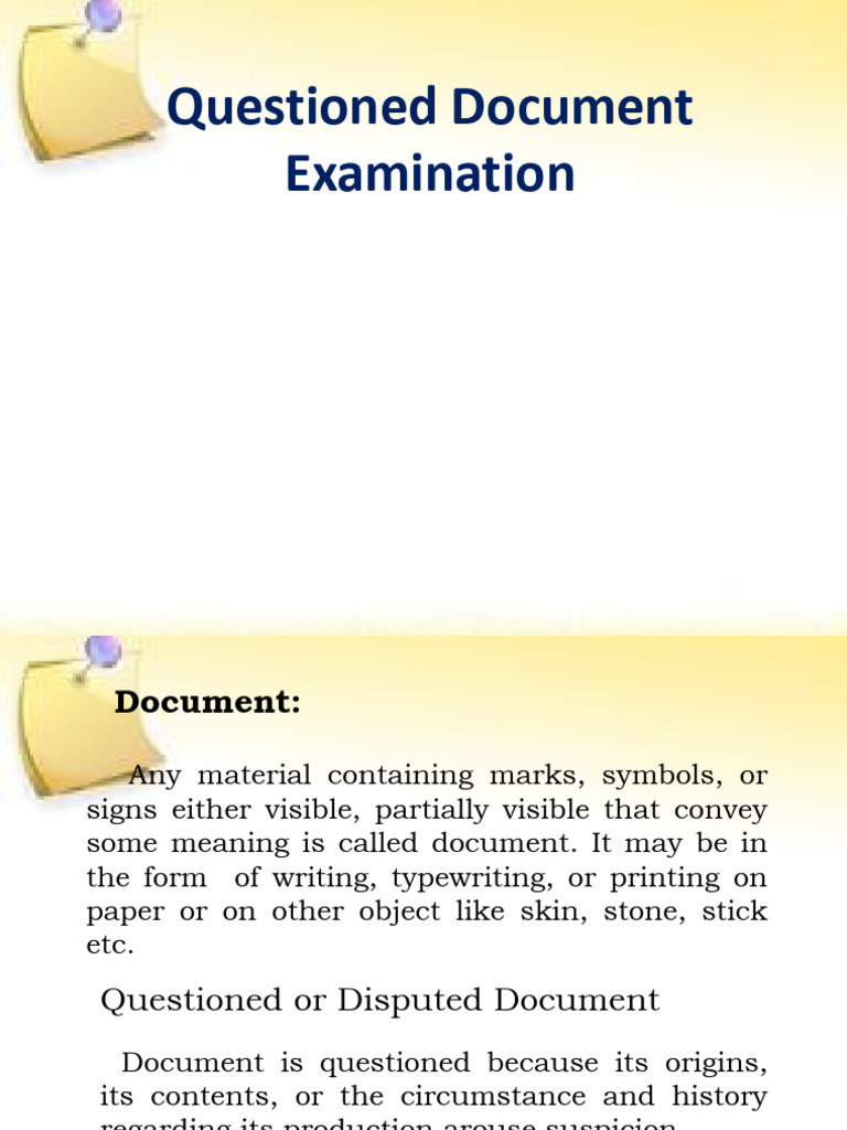 Questioned Document Examination UNIT I | PDF