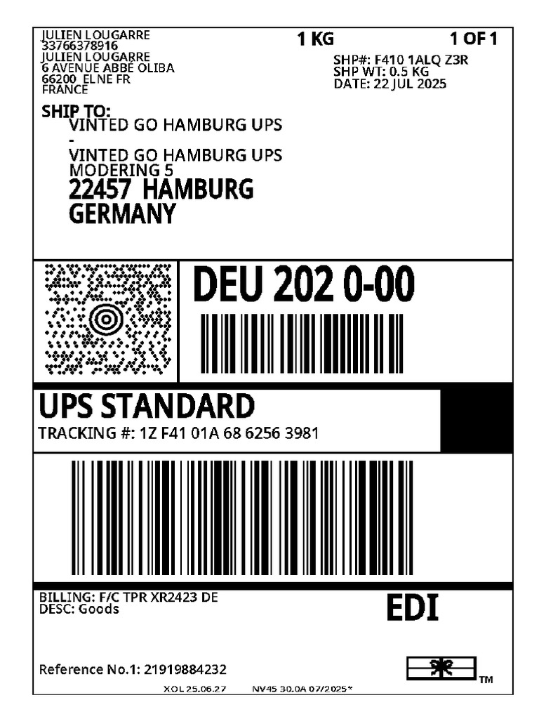 Bordereau Converti Ups | PDF