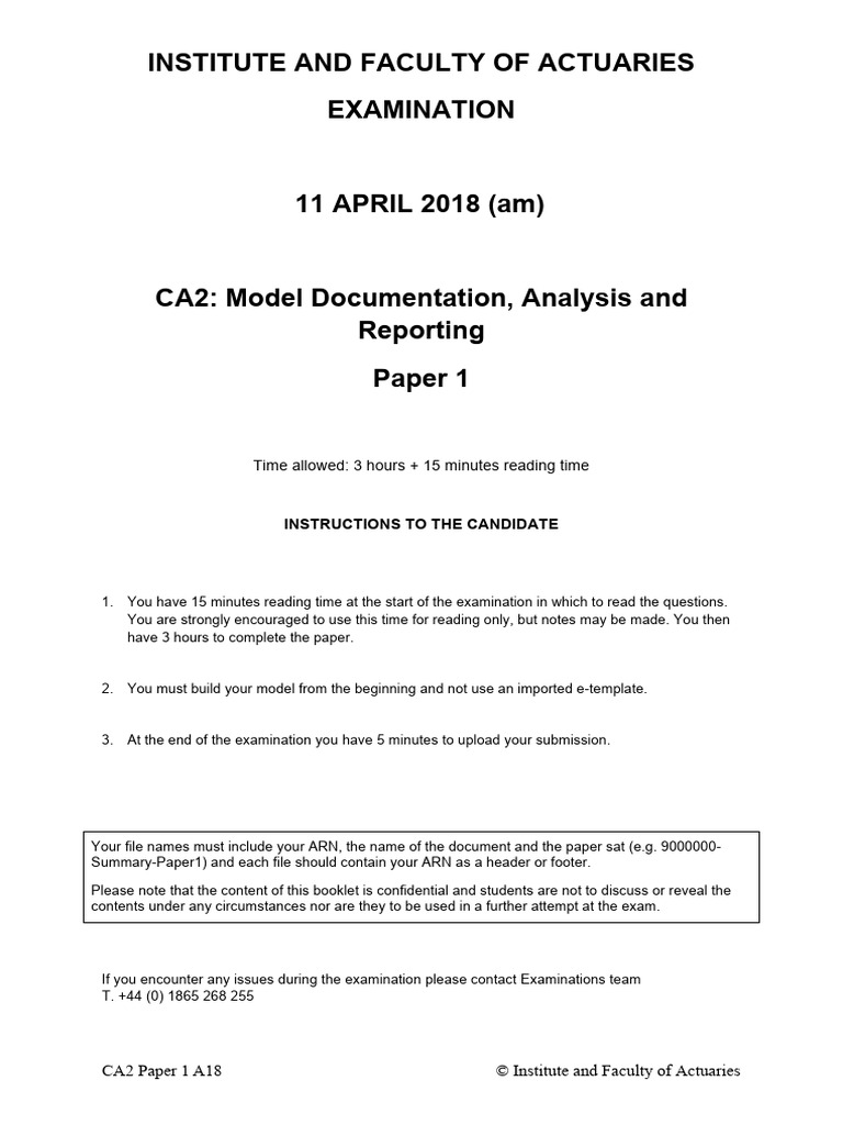 CA2 Paper 1 A2018: Solvency Analysis | PDF | Insurance | Reinsurance