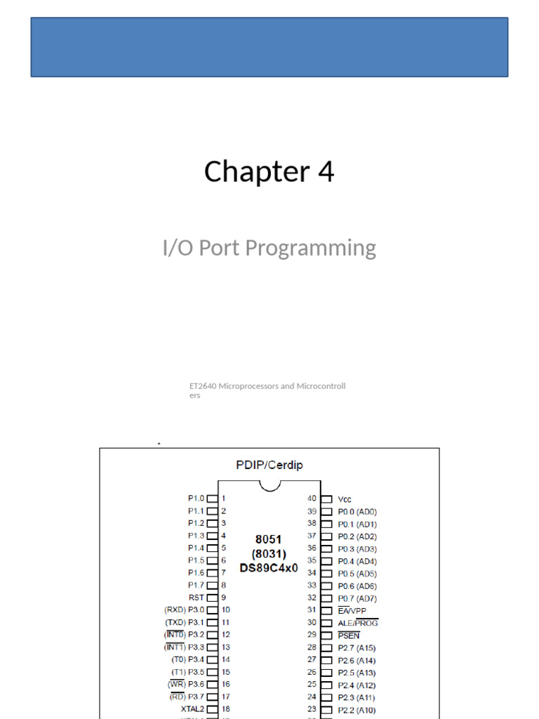 I/O Port Programming in ET2640 | PDF