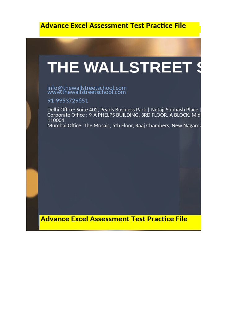 Advanced Excel Assessment Practice | PDF | Economies | Payments