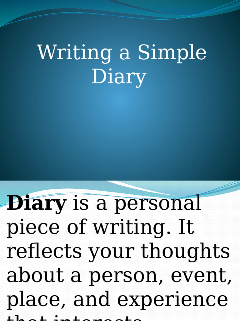 How to Write a Simple Diary | PDF | Chemistry | Physical Chemistry