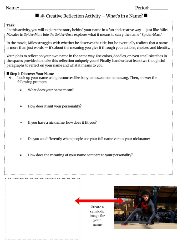 Name Reflection Activity Guide | PDF