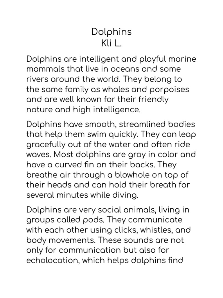 Dolphins | PDF