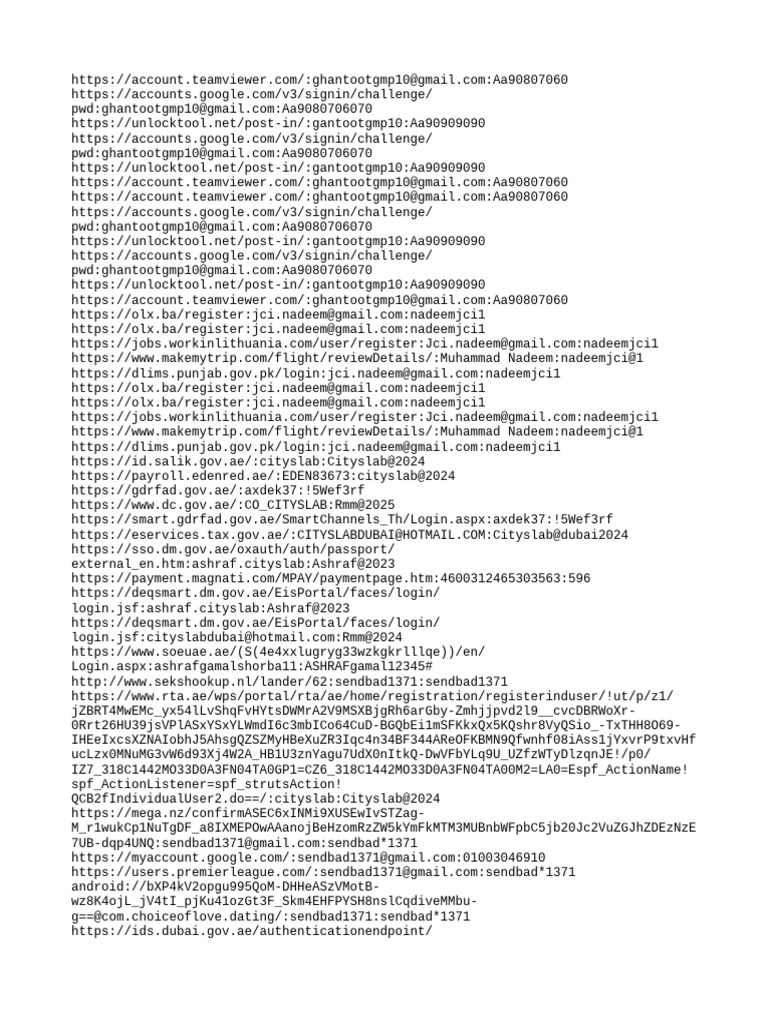 Account Login Credentials Overview | PDF