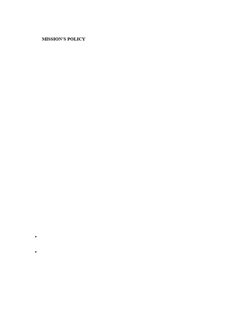 Sample Documents Missions Policy Statement | PDF | Christian Mission ...