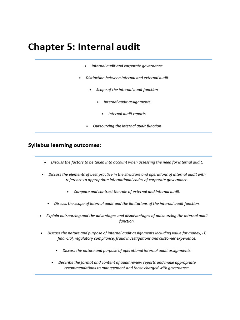 Internal Audit: Roles and Governance Insights | PDF | Internal Control ...
