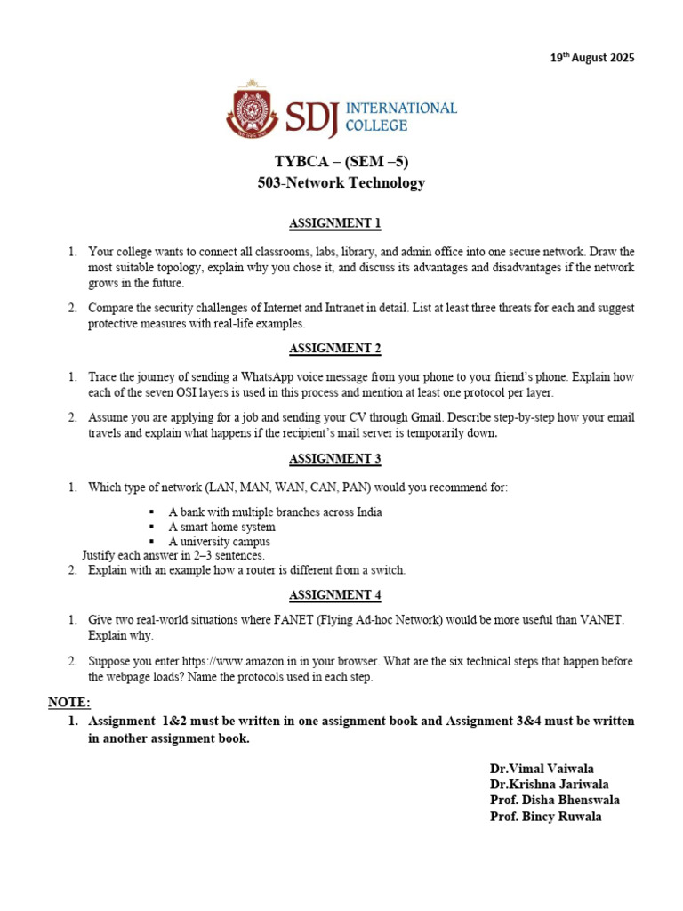 503 NT Assignment1 | PDF | Computer Network | Network Architecture