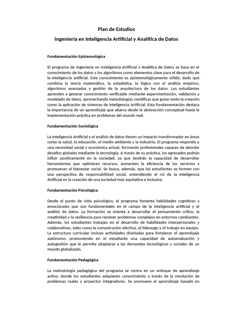 Ingeniería en IA y Analítica de Datos | PDF | Inteligencia artificial ...