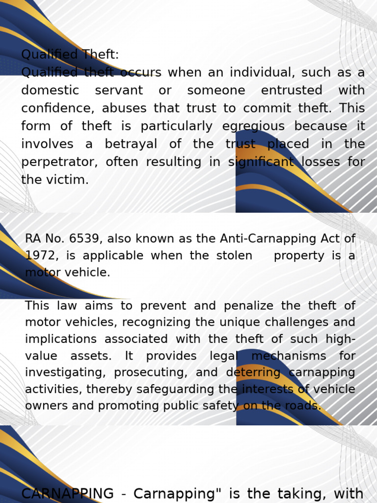 Presentation - 20250827 083931 0000 | PDF | Theft | Carjacking