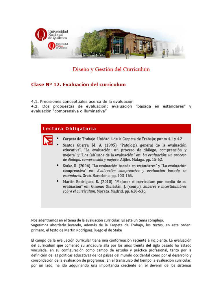 Evaluación del Currículo Educativo | PDF | Plan de estudios | Evaluación