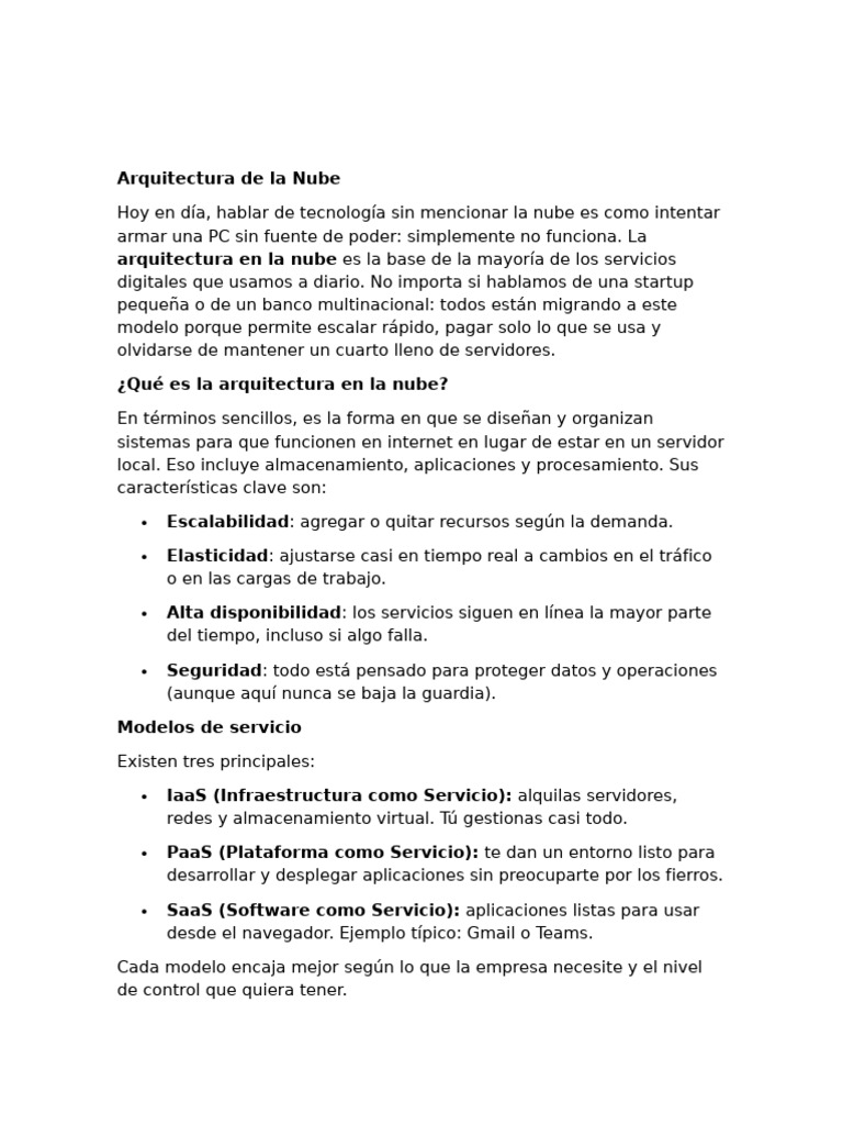 La Nube | PDF | Computación en la nube | Ciencias de la Computación