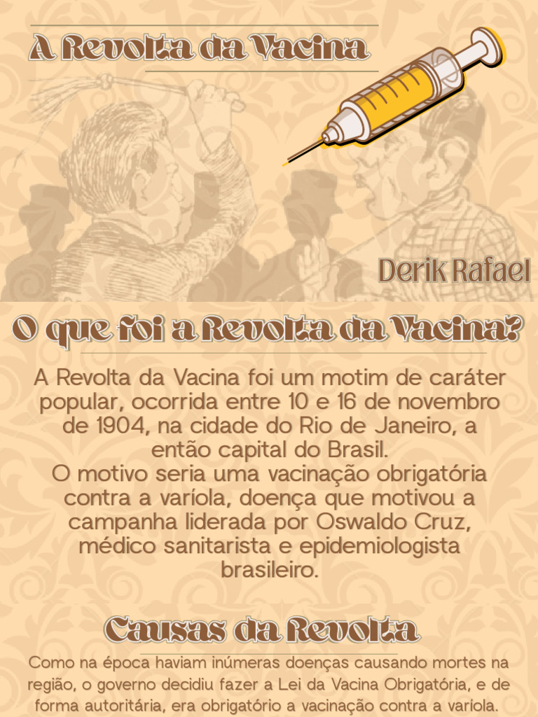 Revolta da Vacina: Causas e Impactos | PDF | Vacinas