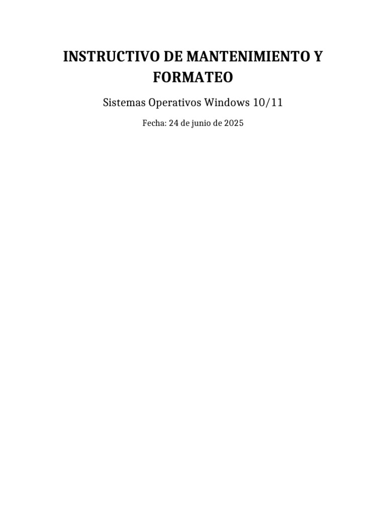 Mantenimiento y Formateo de Windows 10/11 | PDF