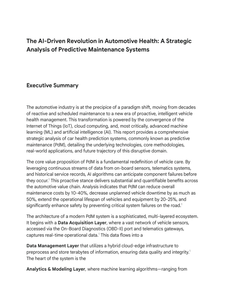 Predictive Maintenance in Automotive Industry | PDF | Machine Learning ...