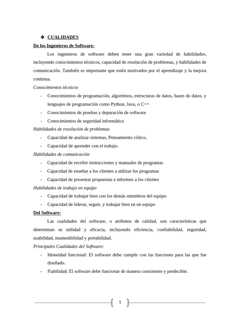 Cualidades y Factores del Software Eficaz | PDF | Software | Ingeniería ...