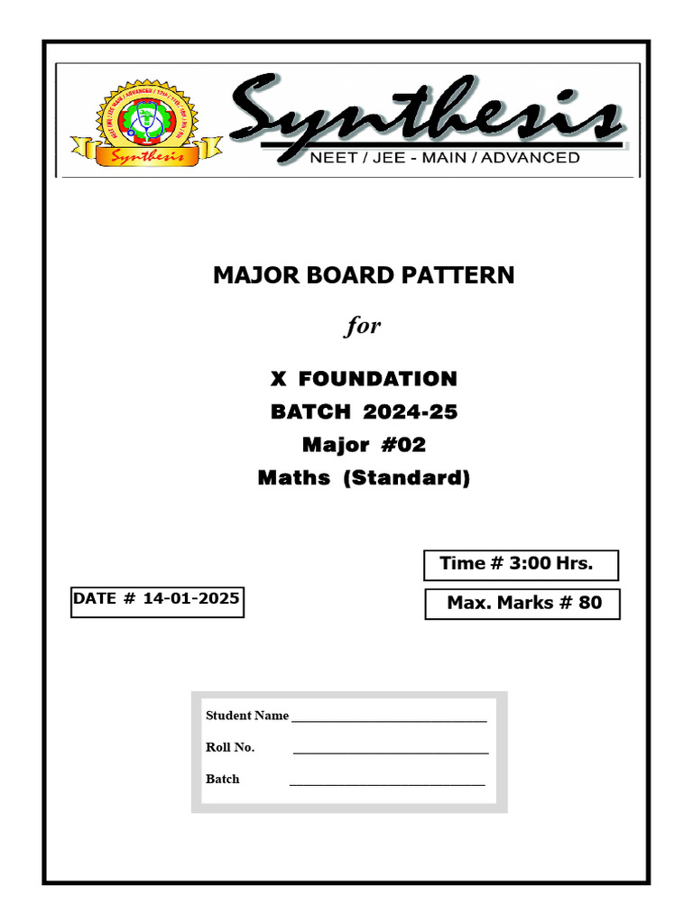 Class X Maths Exam Paper 2025 | PDF | Circle | Sphere