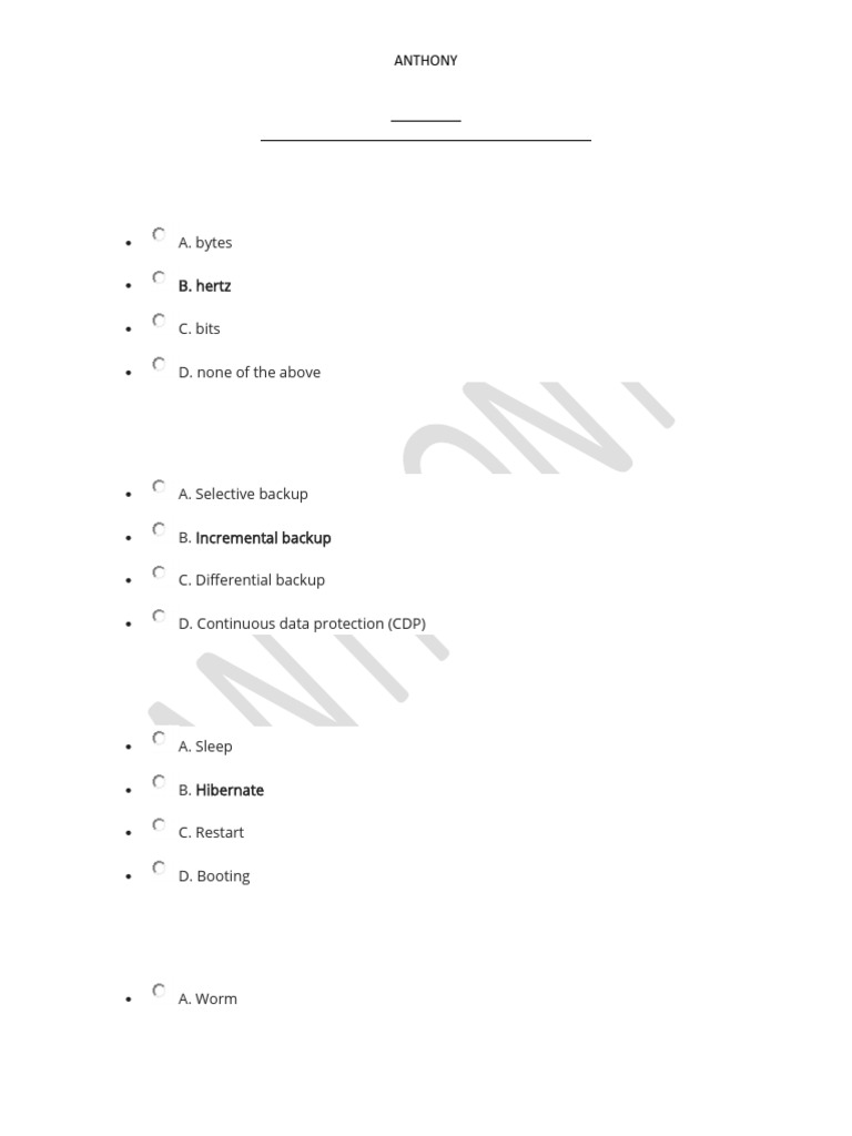 Intro to Computing Trial Questions | PDF | Computer Data Storage ...