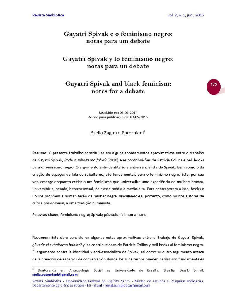 Gayatri Spivak e o Feminismo Negro | PDF