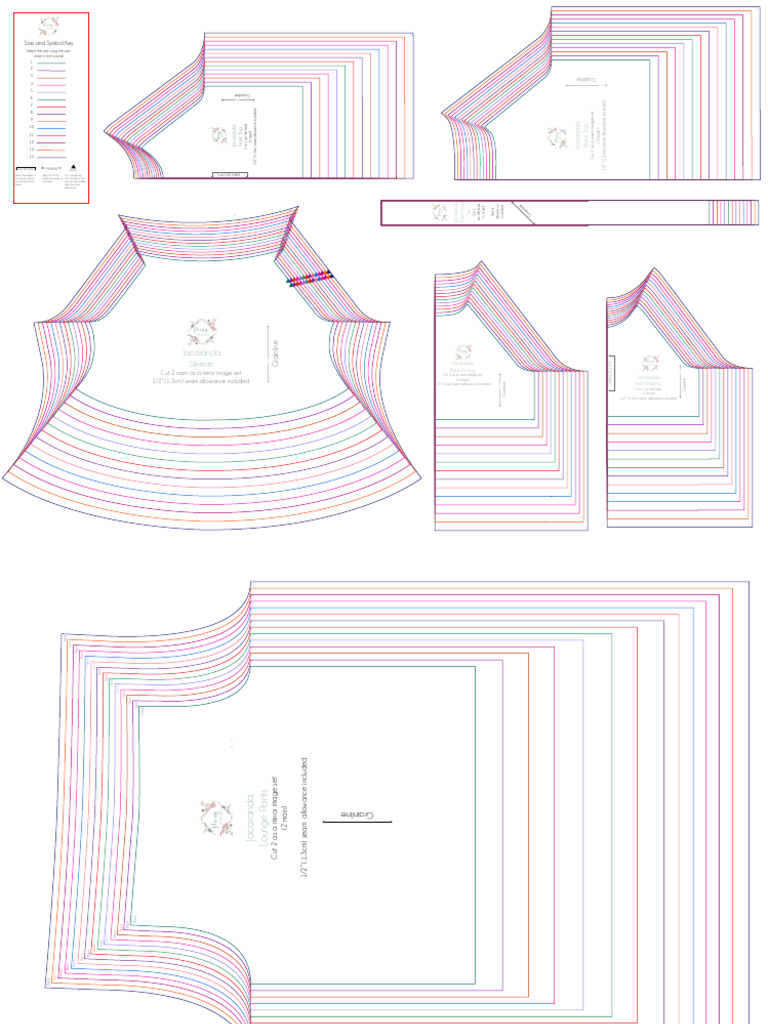 Peony Patterns Size and Cutting Guide | PDF | Seam (Sewing) | Sewing
