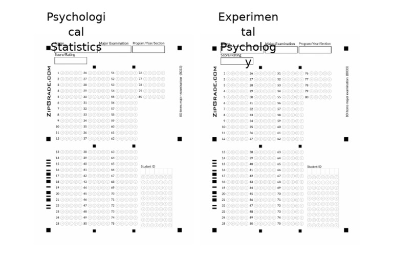 XP and Stat Answer Sheet | PDF