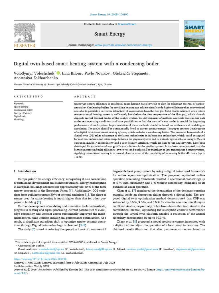 Digital Twin for Energy-Efficient Heating | PDF | System | Simulation