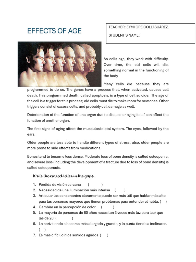 Aging Effects on Cells and Organs | PDF | Osteoporosis | Vitamin D
