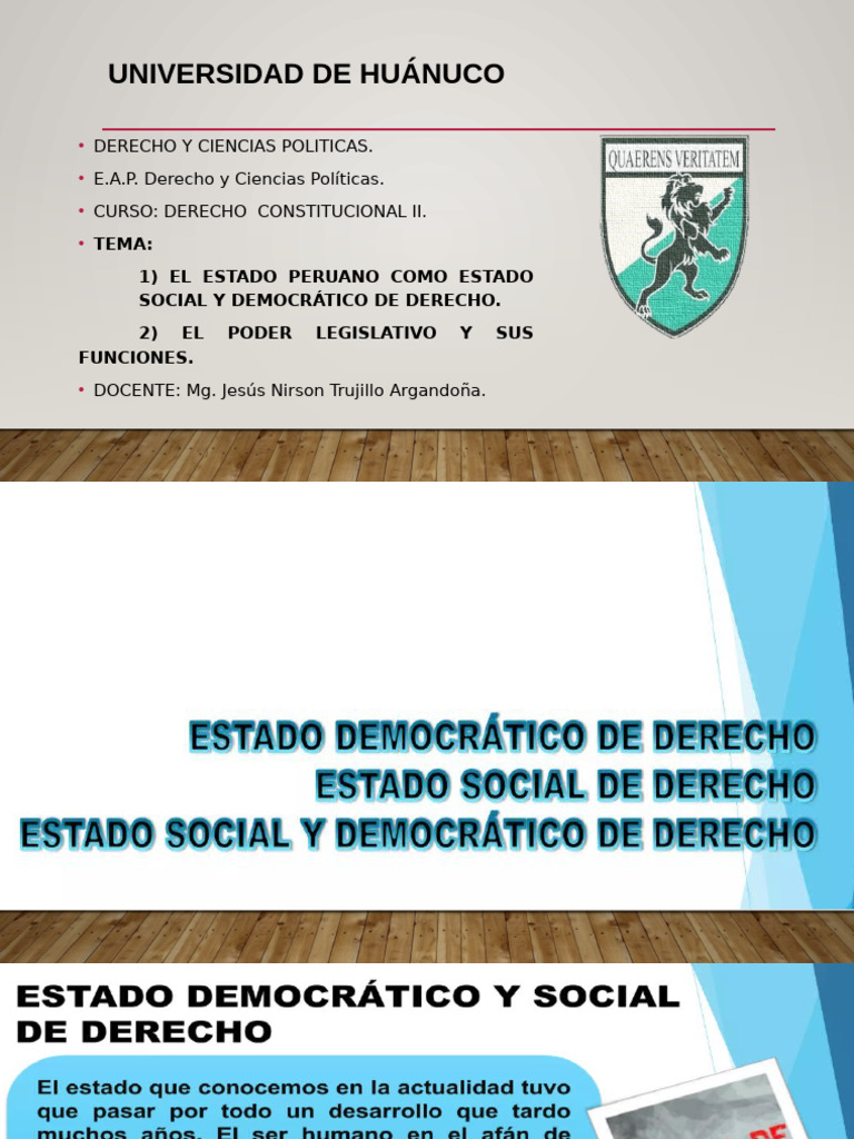 Diapositiva - Estado Democratico de Derecho | PDF