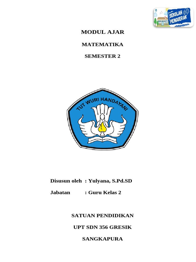 Modul Ajar Matematika Kelas 2 Semester 2 | PDF