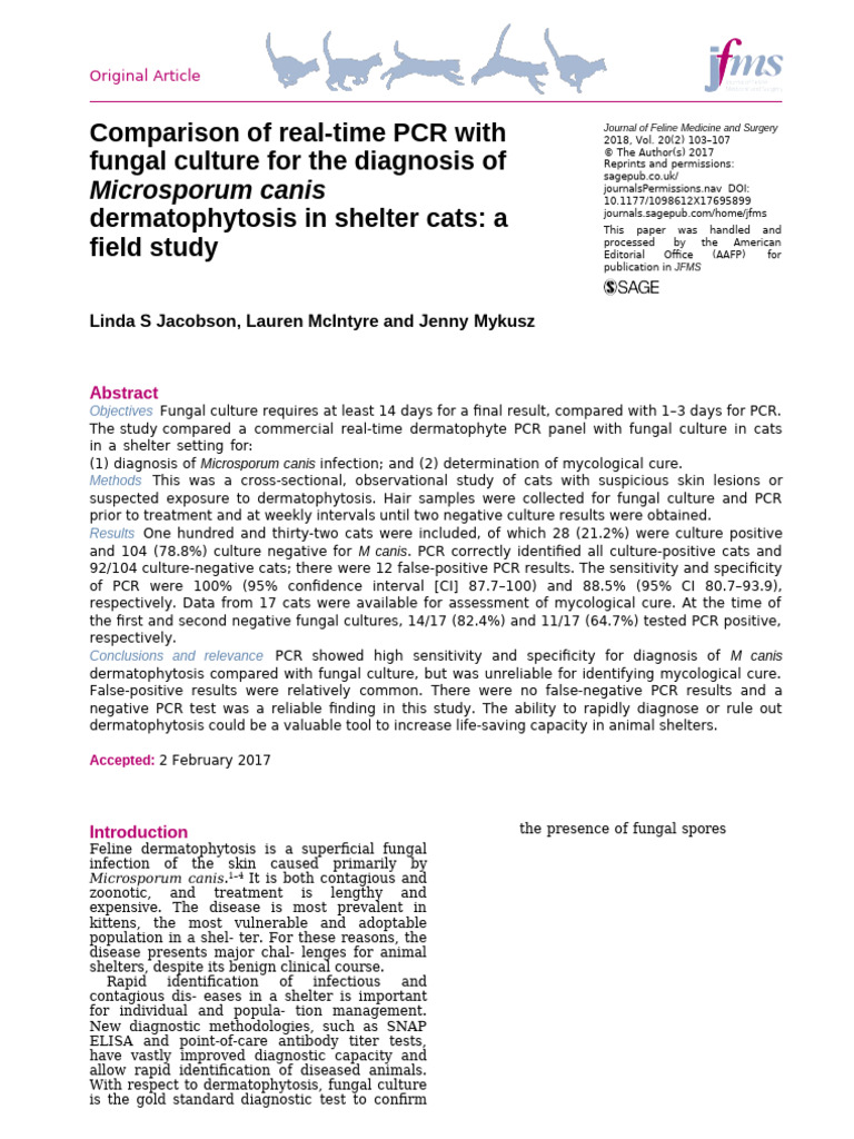 Jornal Comparison of Real Time PCR With Fungal Culture | PDF ...