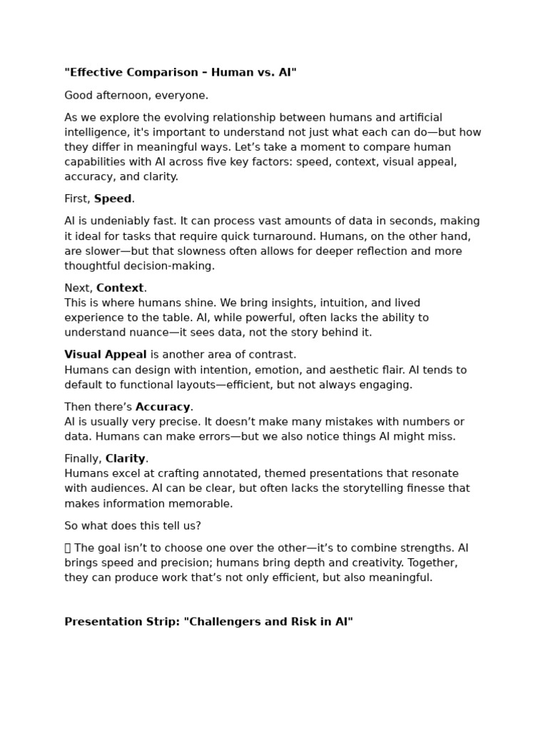 Human vs. AI: Key Differences Explained | PDF | Artificial Intelligence ...