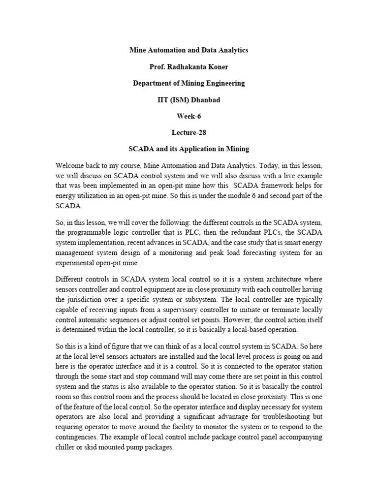 Lec 28 | PDF | Programmable Logic Controller | Scada