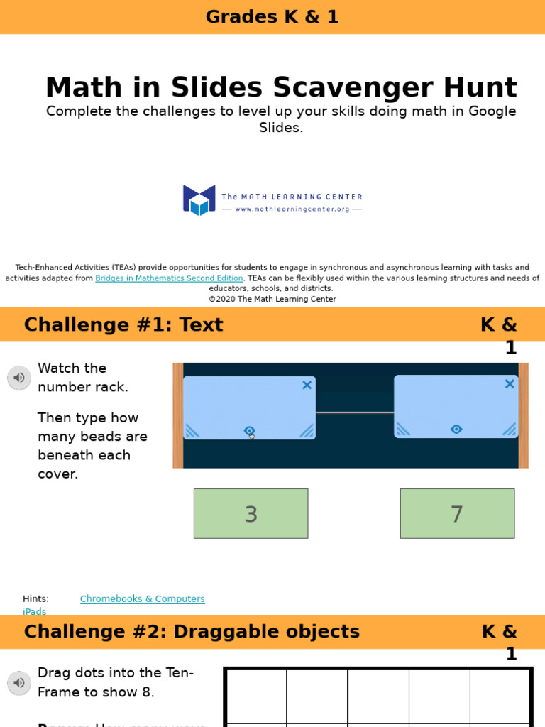 1st Grade Math Scavenger Hunt in Slides | PDF | Chromebook | Computing