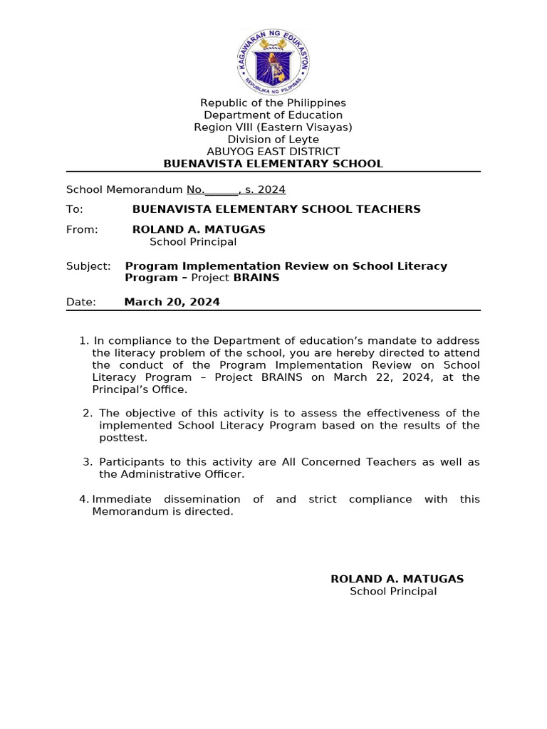 Literacy Program Review Meeting Notice | PDF