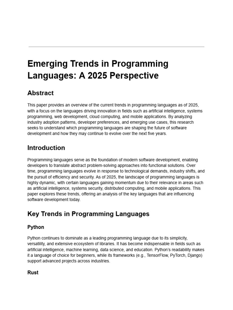 Emerging Programming Trends for 2025 | PDF | Computer Programming ...