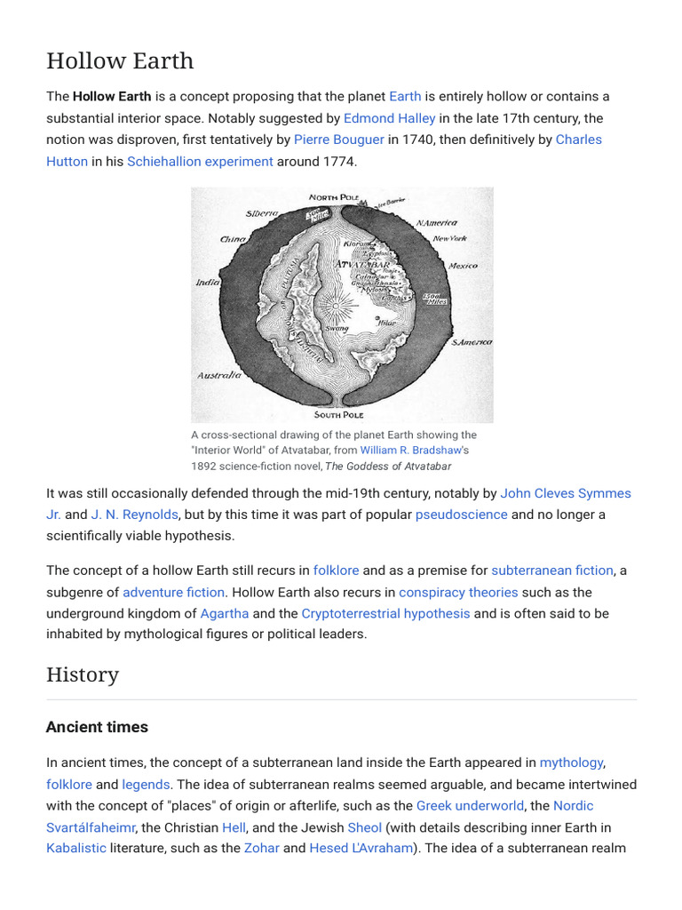 Hollow Earth: Myths and History | PDF | Pellucidar