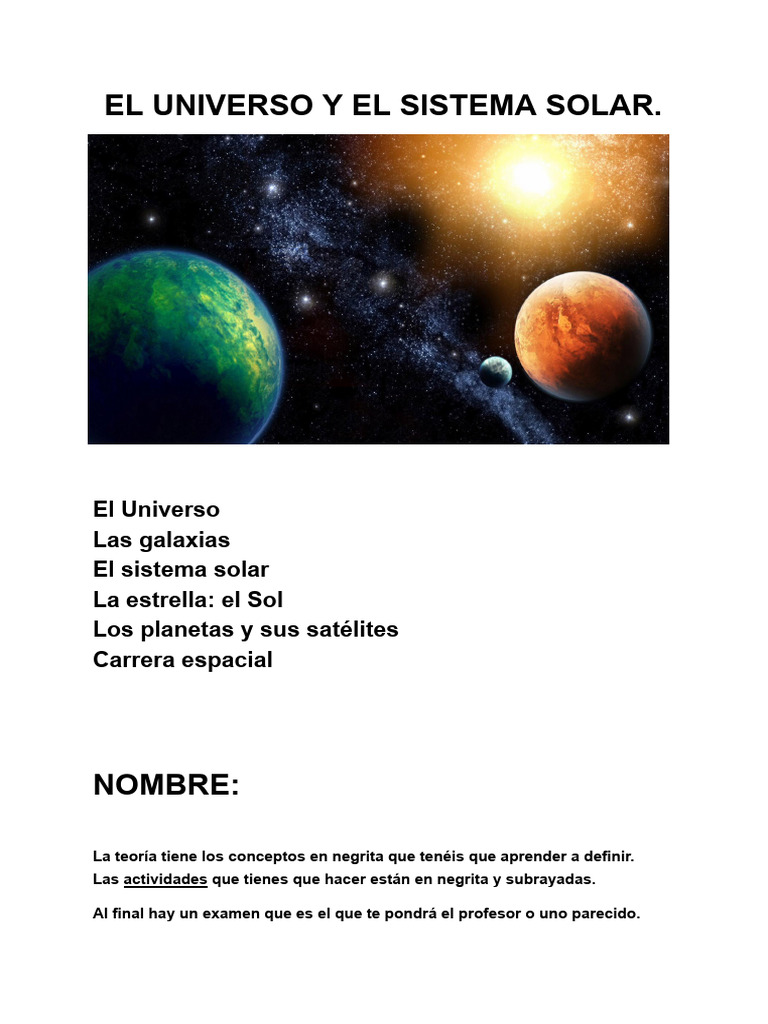 Explorando el Universo y el Sistema Solar | PDF | Universo | Luna