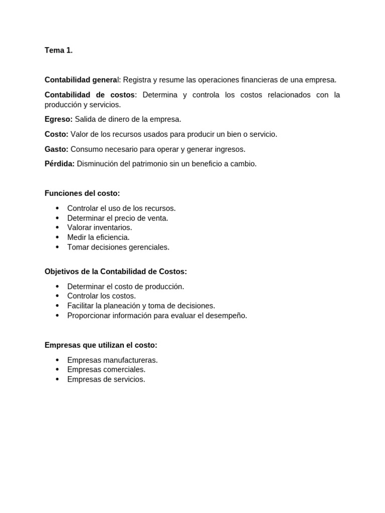 Elementos y Clasificación de Costos Empresariales | PDF | Costo ...
