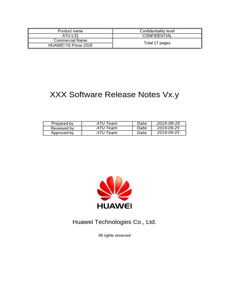 Huawei ATU-L31 Software Release Notes | PDF | Variable (Computer ...