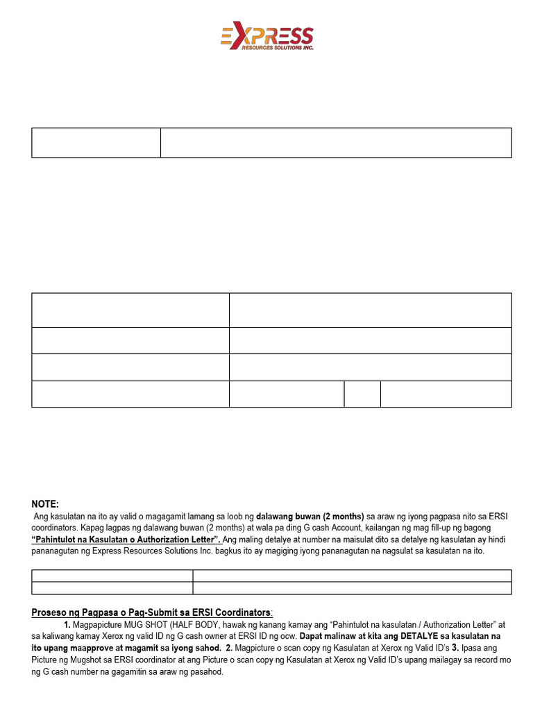 Authorization Letter MMDC Gcash 2025 | PDF