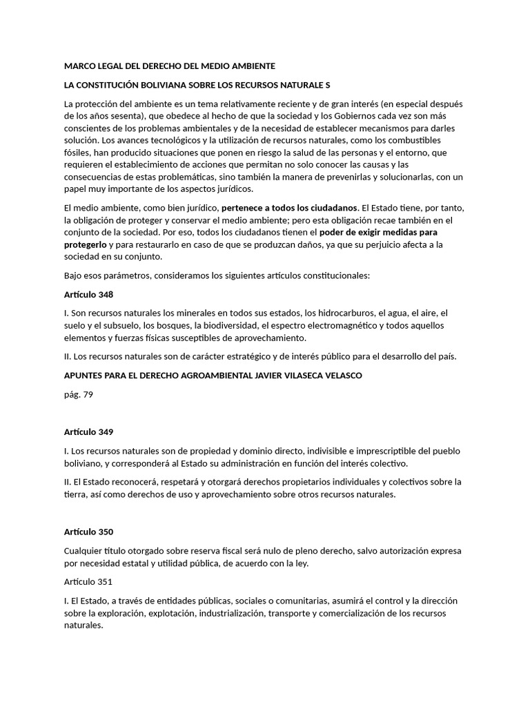 Marco Legal Del Derecho Del Medio Ambiente | PDF | Propiedad | Estado ...