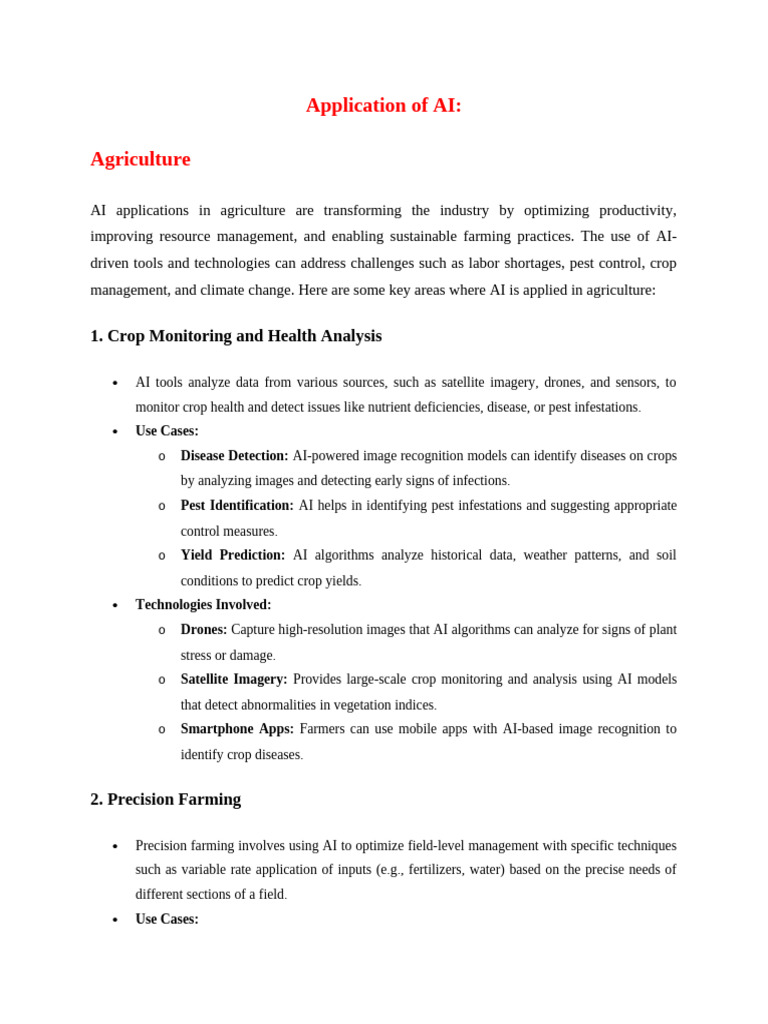 AI Innovations in Agriculture Management | PDF | Personalized Medicine ...