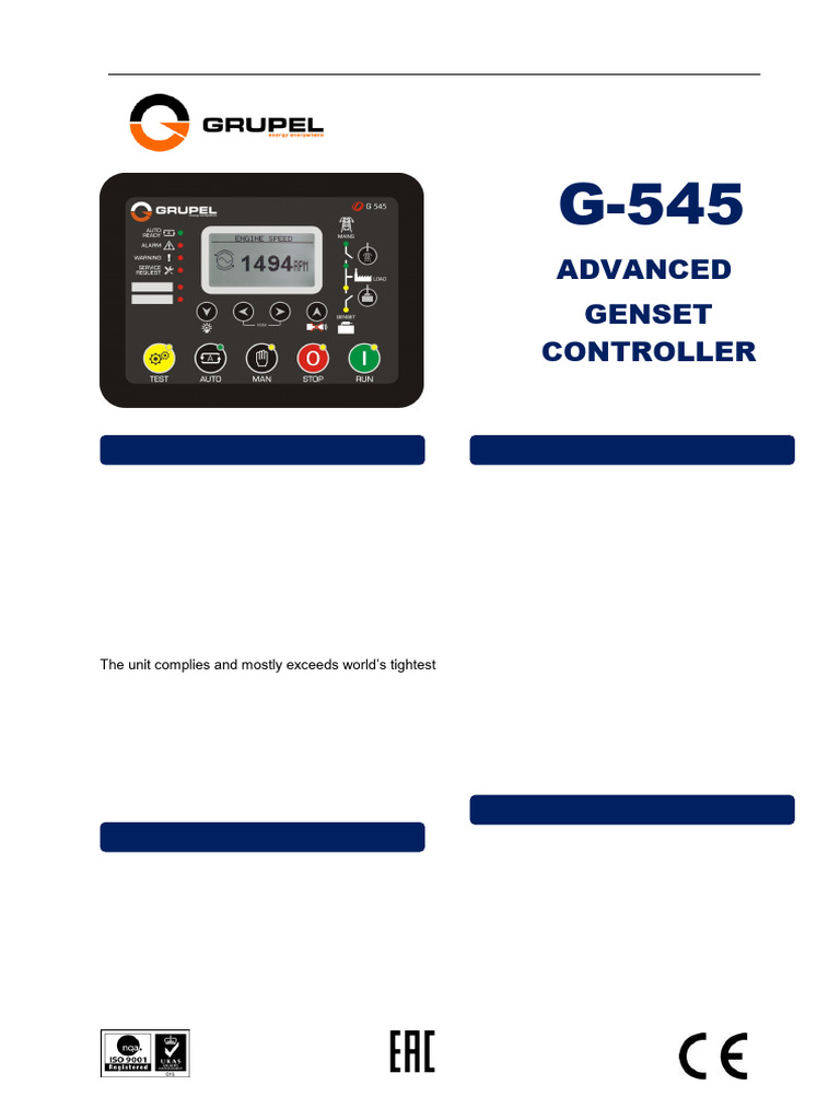 G-545 Advanced Genset Controller Manual | PDF | Usb | Power Supply